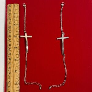Silver Cross Chain Bracelets